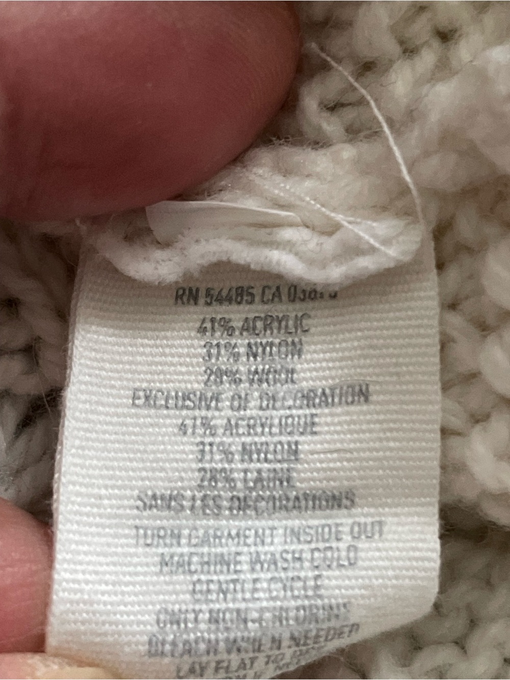 AERIE Cream Cable-Knit Wool Blend Crewneck Sweater - Picture 5 of 7